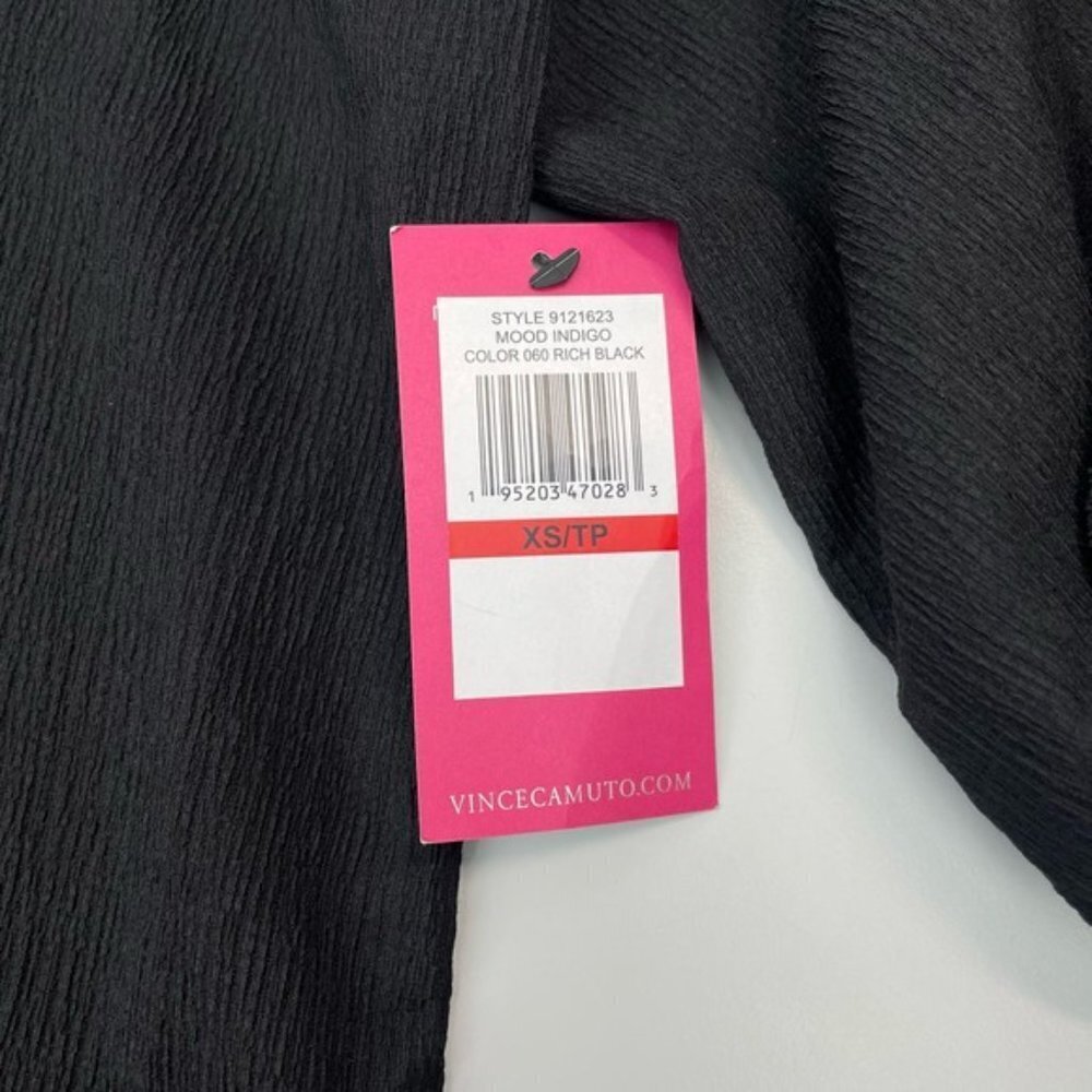 NWT VINCE CAMUTO Puff Sleeve Top Sz XS Black - Picture 5 of 6